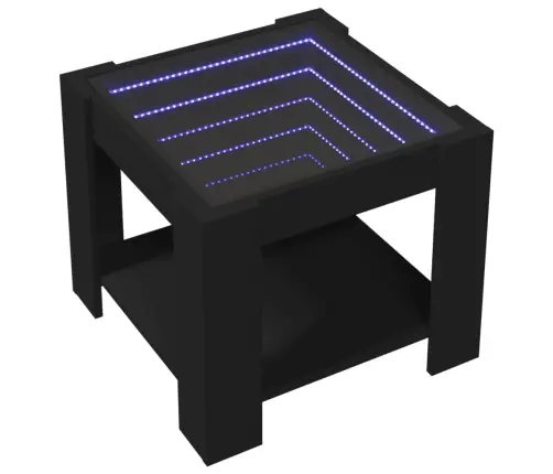 Kafijas Galdiņš Ar Led, Melns, 53X53X45 Cm, Inženierijas Koks Vidaxl