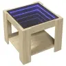 Kafijas Galdiņš Ar Led, Ozola, 53X53X45 Cm, Inženierijas Koks Vidaxl