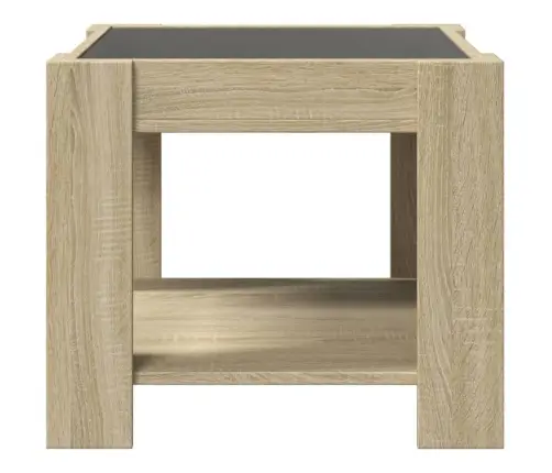 Kafijas Galdiņš Ar Led, Ozola, 53X53X45 Cm, Inženierijas Koks Vidaxl