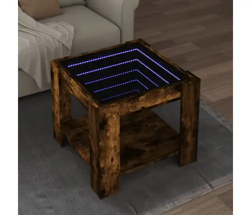 Kavos Staliukas Su Led, Dūminio Ąžuolo, 53X53X45cm Mediena