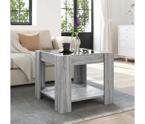 Kavos Staliukas Su Led, Pilkas Ąžuolo, 53X53X45cm Mediena