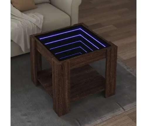 Kafijas Galdiņš Ar Led, 53X53X45 Cm, Inženierijas Koks Vidaxl