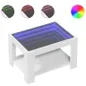 Kafijas Galdiņš Ar Led, Balts, 73X53X45 Cm, Inženierijas Koks Vidaxl