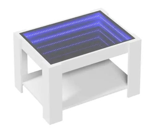 Kafijas Galdiņš Ar Led, Balts, 73X53X45 Cm, Inženierijas Koks Vidaxl