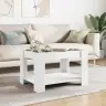 Kafijas Galdiņš Ar Led, Balts, 73X53X45 Cm, Inženierijas Koks Vidaxl
