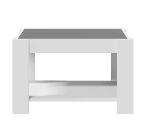 Kafijas Galdiņš Ar Led, Balts, 73X53X45 Cm, Inženierijas Koks Vidaxl