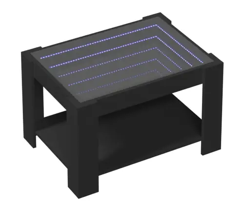 Kafijas Galdiņš Ar Led, Melns, 73X53X45 Cm, Inženierijas Koks Vidaxl