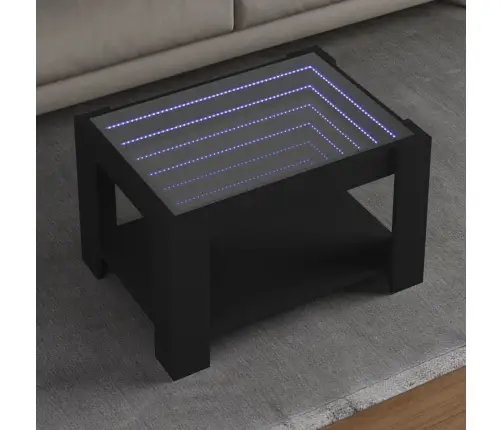 Kafijas Galdiņš Ar Led, Melns, 73X53X45 Cm, Inženierijas Koks Vidaxl