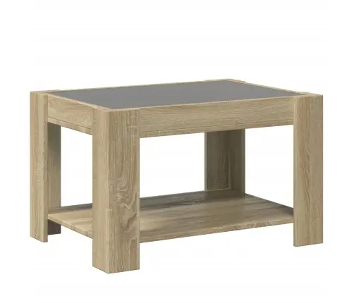 Kafijas Galdiņš Ar Led, Ozola, 73X53X45 Cm, Inženierijas Koks Vidaxl