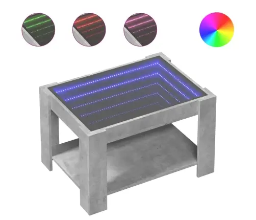 Kavos Staliukas Su Led, Betono, 73X53X45cm Apdirbta Mediena