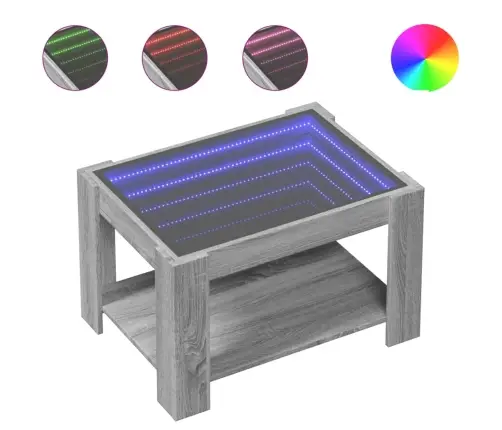 Kafijas Galdiņš Ar Led, 73X53X45 Cm, Inženierijas Koks Vidaxl