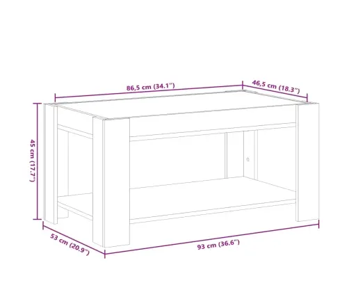 Kafijas Galdiņš Ar Led, Melns, 93X53X45 Cm, Inženierijas Koks Vidaxl