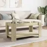 Kafijas Galdiņš Ar Led, Ozola, 93X53X45 Cm, Inženierijas Koks Vidaxl