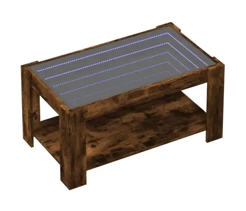 Kafijas Galdiņš Ar Led, Ozola, 93X53X45 Cm, Inženierijas Koks Vidaxl