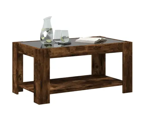 Kafijas Galdiņš Ar Led, Ozola, 93X53X45 Cm, Inženierijas Koks Vidaxl