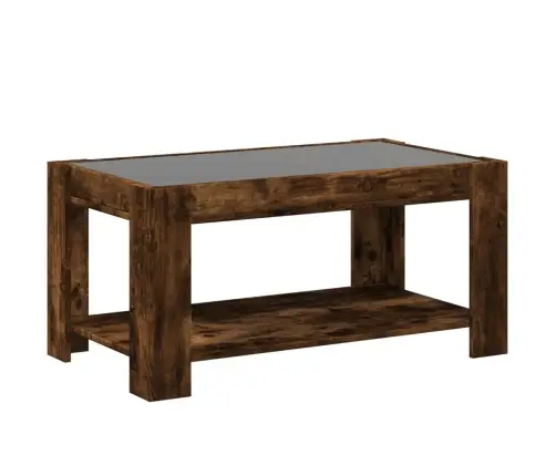 Kafijas Galdiņš Ar Led, Ozola, 93X53X45 Cm, Inženierijas Koks Vidaxl