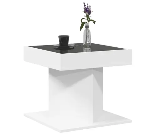 Kavos Staliukas Su Led, Baltas, 50X50X45cm Apdirbta Mediena