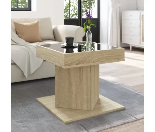 Kavos Staliukas Su Led, Ąžuolo, 50X50X45cm Apdirbta Mediena