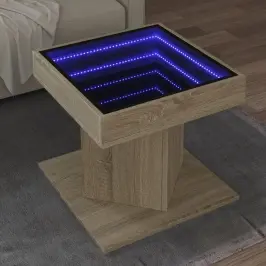 Kavos Staliukas Su Led, Ąžuolo, 50X50X45cm Apdirbta Mediena
