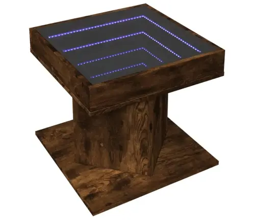 Kafijas Galdiņš Ar Led, Ozola, 50X50X45 Cm, Inženierijas Koks Vidaxl
