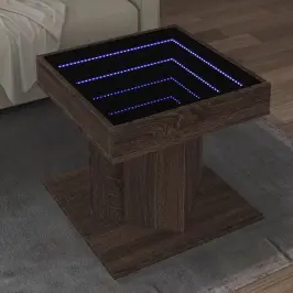 Kafijas Galdiņš Ar Led, 50X50X45 Cm, Inženierijas Koks Vidaxl