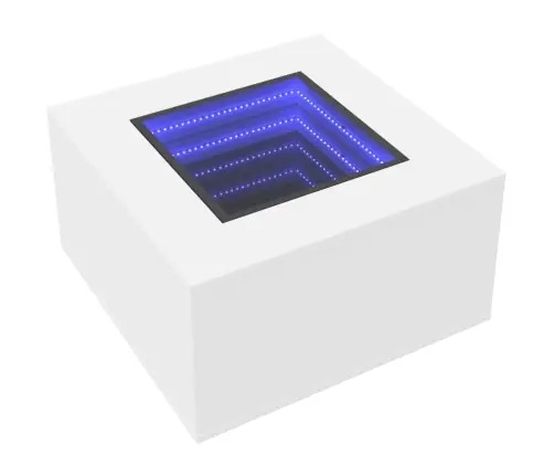 Kafijas Galdiņš Ar Led, Balts, 60X60X40 Cm, Inženierijas Koks Vidaxl