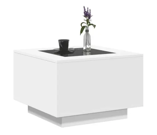 Kafijas Galdiņš Ar Led, Balts, 60X60X40 Cm, Inženierijas Koks Vidaxl