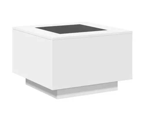 Kafijas Galdiņš Ar Led, Balts, 60X60X40 Cm, Inženierijas Koks Vidaxl