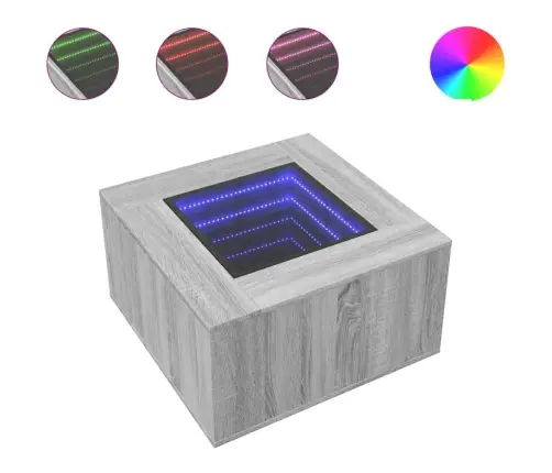 Kafijas Galdiņš Ar Led, 60X60X40 Cm, Inženierijas Koks Vidaxl