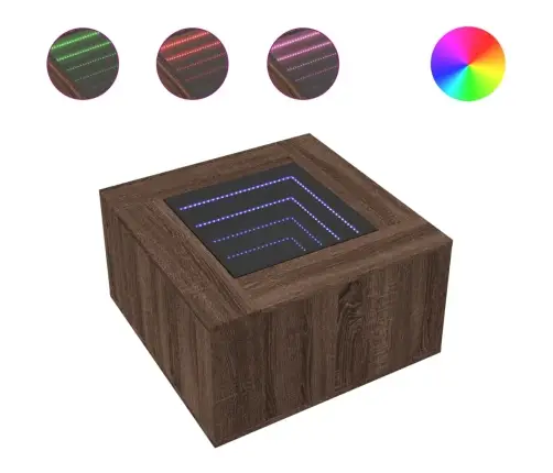 Kafijas Galdiņš Ar Led, 60X60X40 Cm, Inženierijas Koks Vidaxl