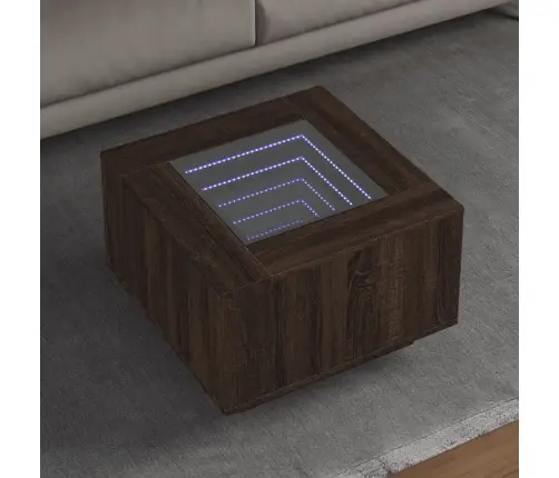 Kafijas Galdiņš Ar Led, 60X60X40 Cm, Inženierijas Koks Vidaxl