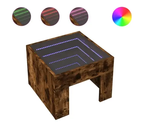 Kafijas Galdiņš Ar Led, Ozola Krāsa, 40X40X30 Cm Vidaxl