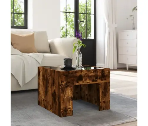 Kafijas Galdiņš Ar Led, Ozola Krāsa, 40X40X30 Cm Vidaxl