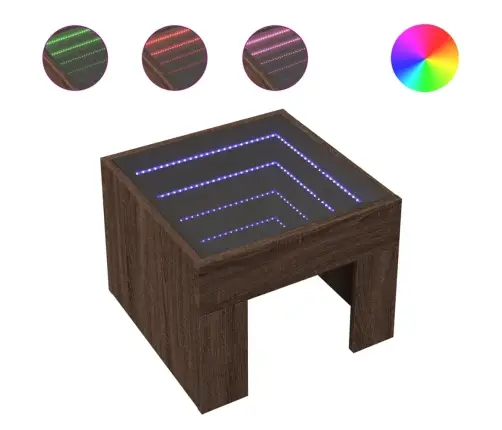 Kohvilaud Led-Tuledega, Pruun Tamm, 40X40X30 Cm