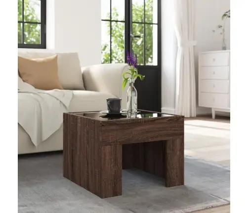 Kohvilaud Led-Tuledega, Pruun Tamm, 40X40X30 Cm