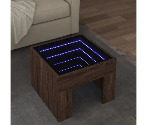 Kohvilaud Led-Tuledega, Pruun Tamm, 40X40X30 Cm