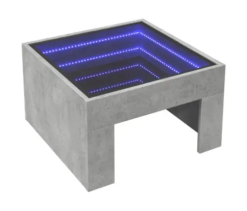 Kafijas Galdiņš Ar Led, Betona Pelēks, 50X50X30 Cm Vidaxl