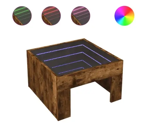 Kafijas Galdiņš Ar Led, Ozola Krāsa, 50X50X30 Cm Vidaxl