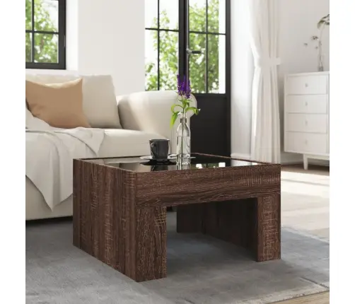 Kafijas Galdiņš Ar Led, Brūna Ozola, 50X50X30 Cm Vidaxl