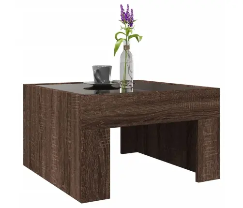 Kafijas Galdiņš Ar Led, Brūna Ozola, 50X50X30 Cm Vidaxl