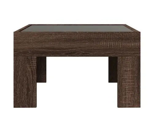 Kafijas Galdiņš Ar Led, Brūna Ozola, 50X50X30 Cm Vidaxl