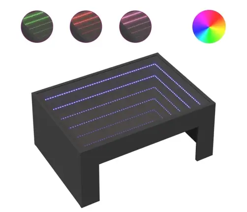 Kavos Staliukas Su Infinity Led Lemputėmis, Juodas, 70X50X30Cm