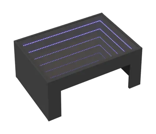 Kavos Staliukas Su Infinity Led Lemputėmis, Juodas, 70X50X30Cm