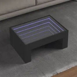 Kafijas Galdiņš Ar Led, Melns, 70X50X30 Cm Vidaxl