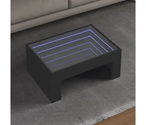 Kavos Staliukas Su Infinity Led Lemputėmis, Juodas, 70X50X30Cm