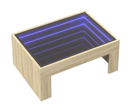 Kafijas Galdiņš Ar Led, Ozola Krāsa, 70X50X30 Cm Vidaxl