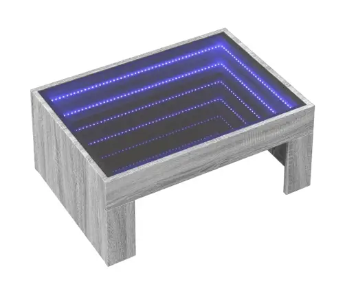 Kafijas Galdiņš Ar Led, Pelēka Ozolkoka Krāsa, 70X50X30 Cm Vidaxl