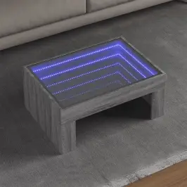 Kafijas Galdiņš Ar Led, Pelēka Ozolkoka Krāsa, 70X50X30 Cm Vidaxl
