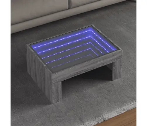 Kafijas Galdiņš Ar Led, Pelēka Ozolkoka Krāsa, 70X50X30 Cm Vidaxl