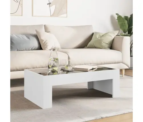Kafijas Galdiņš Ar Led, Balts, 90X50X30 Cm Vidaxl